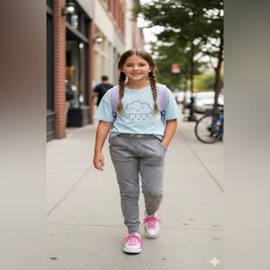 Cat & Jack Flexible drawstring pants, size M (7/8) in heather gray